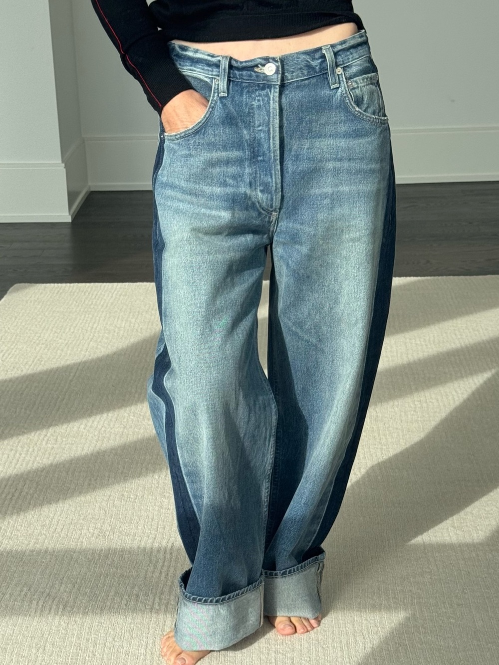 Citizens Of Humanity Two-Tone Blue Relaxed Jeans
